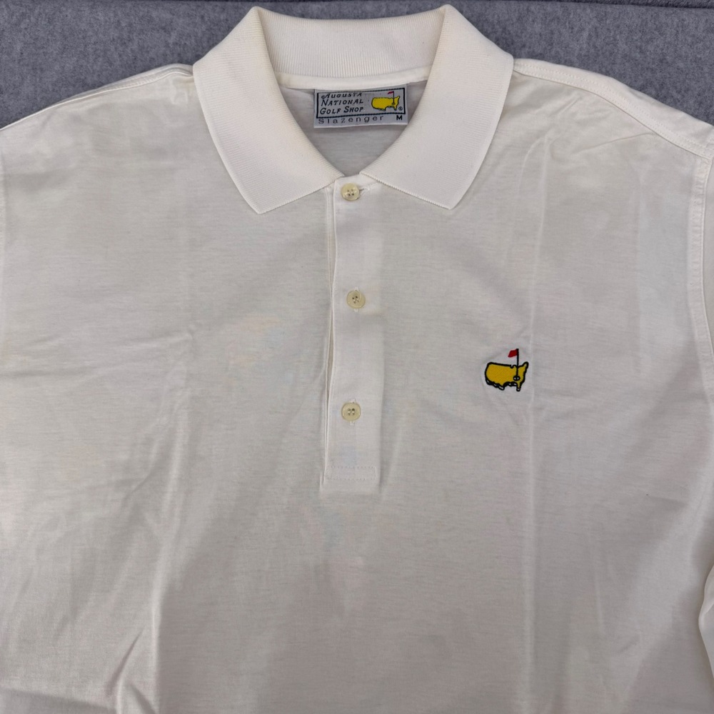 Slazenger Augusta National Golf Shop Masters Polo Shirt Mens Medium Cream White